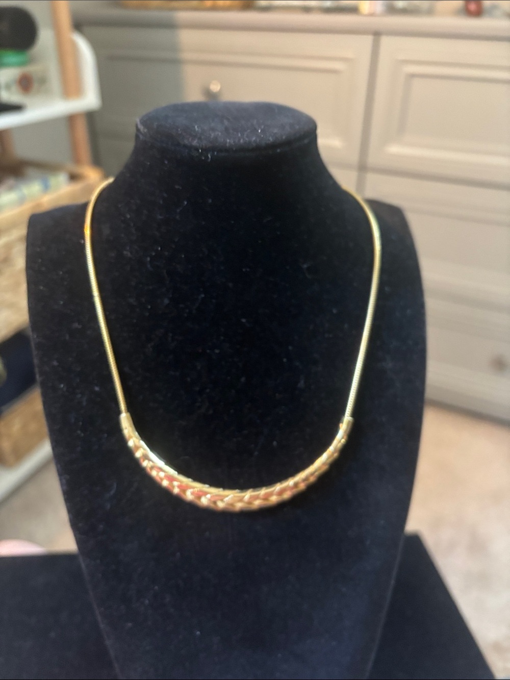 Classic Gold Braided Accent Choker Necklace